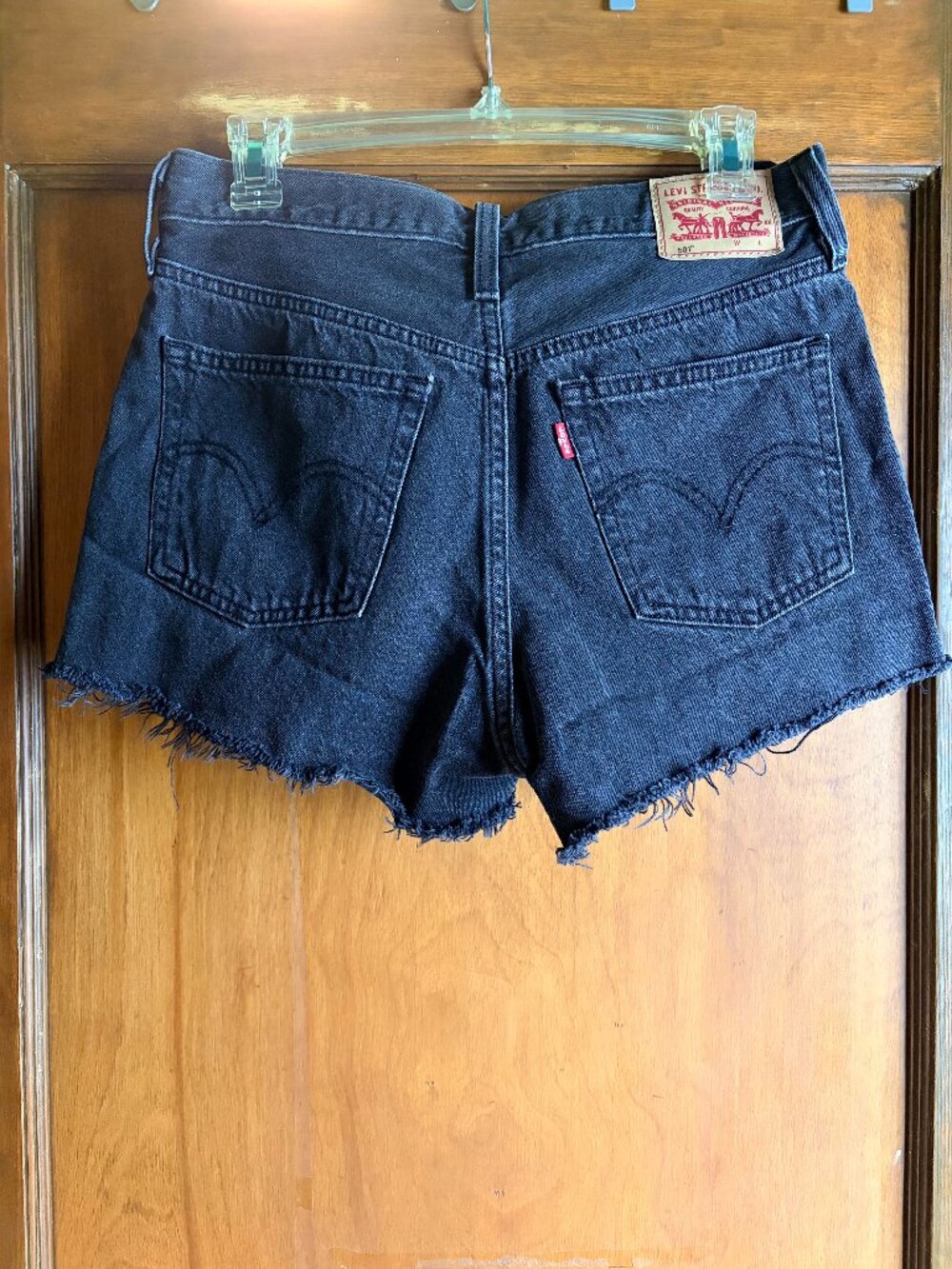 Levi's 501 Black cut off Jean Shorts size 28